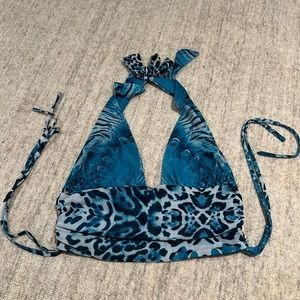 Tiger Mist Blue Halter Top